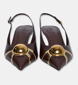 Schutz Sphere-detail Slingback Pump, Brown, Eu-40, Packshot View