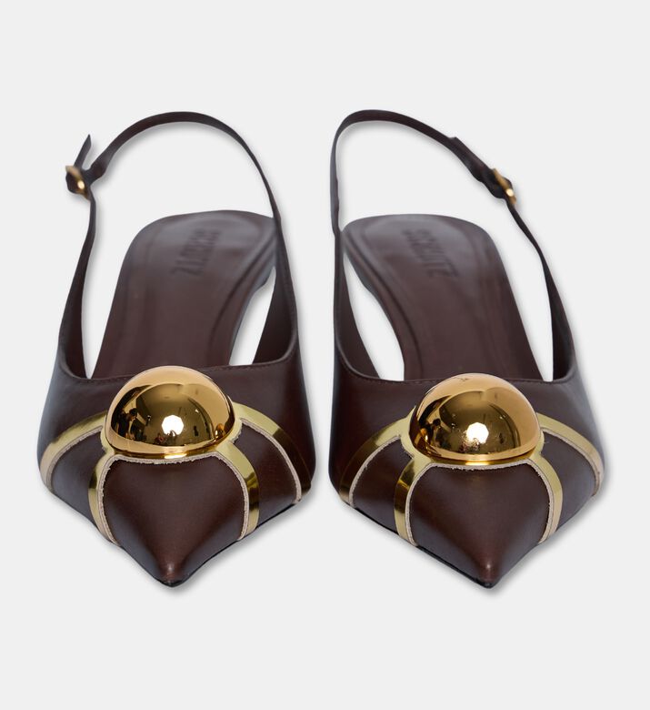 Schutz Sphere-detail Slingback Pump, Brown, Eu-40, Packshot View