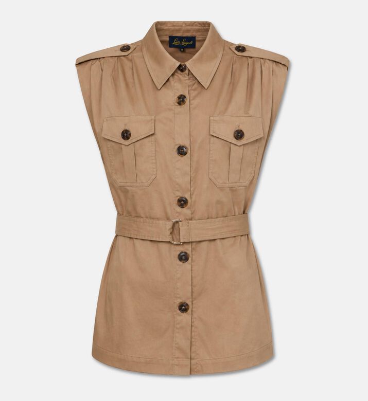 Luisa Spagnoli Button Closure Sleeveless Jacket, Packshot View