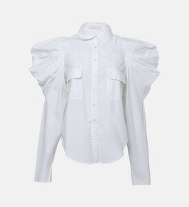 قميص سونغ بأكمام منفوخة قطن