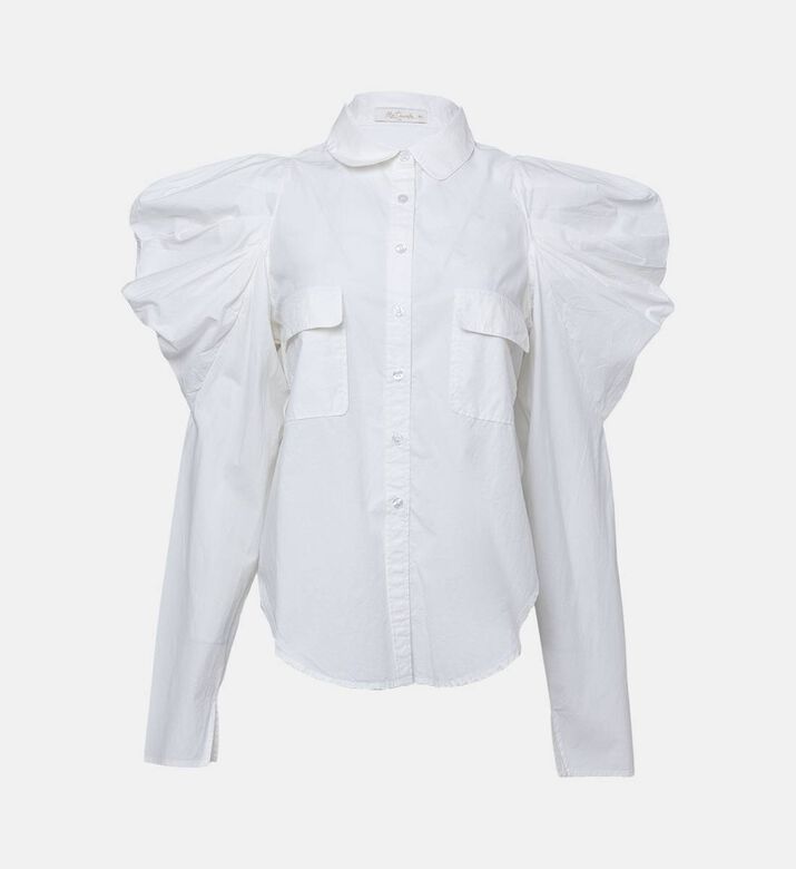 قميص سونغ بأكمام منفوخة قطن