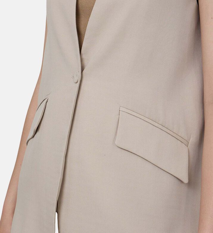 Sleeveless Side Pockets Jacket