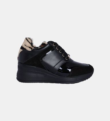Leather Fur Counter High Trainers