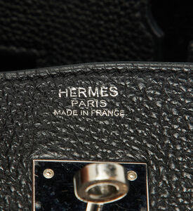 Hermes Preowned Hermes Noir Togo Leather Palladium Finish Birkin 30 Bag, Packshot View