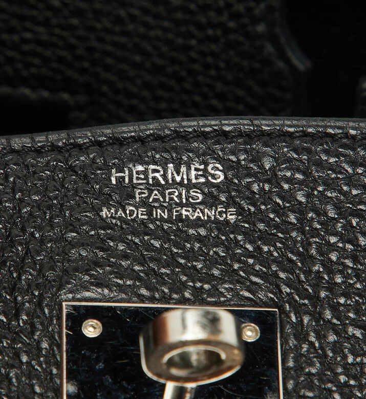 Hermes Preowned Hermes Noir Togo Leather Palladium Finish Birkin 30 Bag, Packshot View