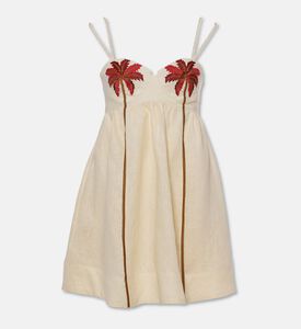 Farm Rio Coconut Tree Embroidered Mini Dress, Packshot View