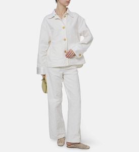 Forte-Forte Cotton Jacquard Work-style Jacket, Model View