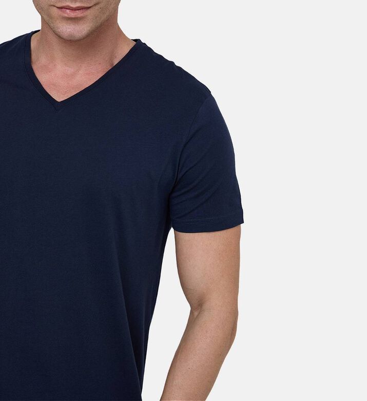 Cotton V-neck Short Sleeve T-shirt