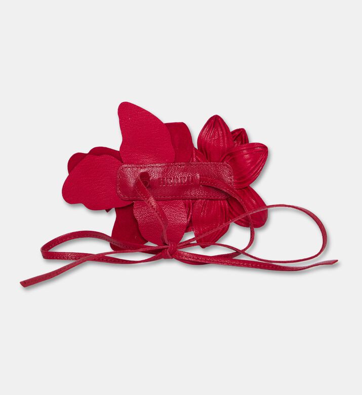 Hereu Corola Leather Floral Tie Handle, Red, Packshot View