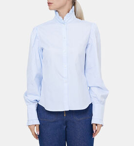 قميص باريستا بأصفاد مكشكشة من القطن