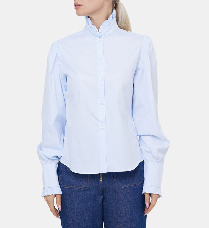 قميص باريستا بأصفاد مكشكشة من القطن