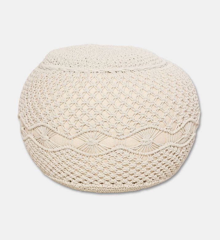 Home Deco and More Flufa Natural Cotton Pouf, Packshot View
