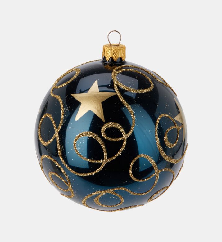 Home Deco and More Ball Xmas Glas Shiny, Blue, Packshot View