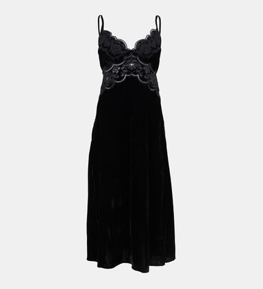 Richelieu Velvet Slip Dress