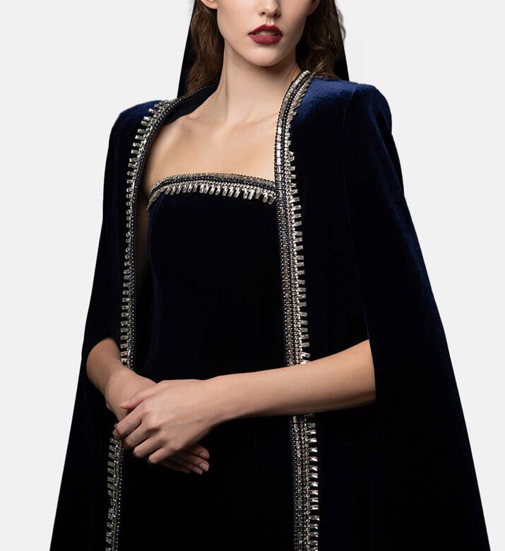 Crystal Embroidered Flared Dress