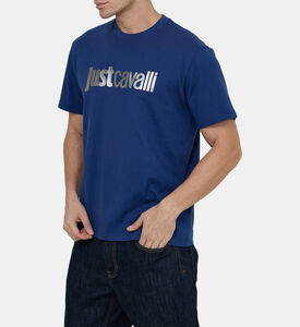 Silver Oversized Logo-print T-shirt