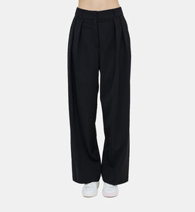 Beatrice B Flap Pockets Wide-leg Pants, Model View