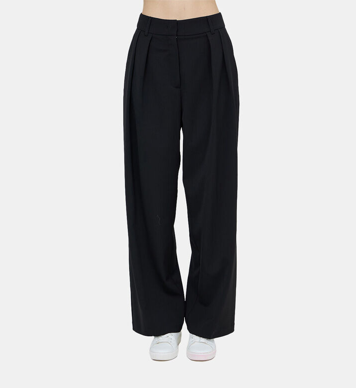 Beatrice B Flap Pockets Wide-leg Pants, Model View