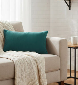 Deko and Co Cord Rectangle Cushion, Blue, 30x50-cm, Packshot View