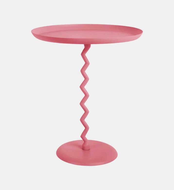 Leitmotiv Zig-zag Monochrome Side Table, Pink, Packshot View