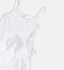 Poplin Sleeveless Ruffle Dress