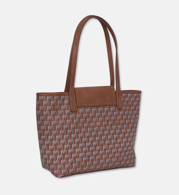 Maya.M All-over Monogram Medium Flap Tote Bag, Terracotta, Packshot View