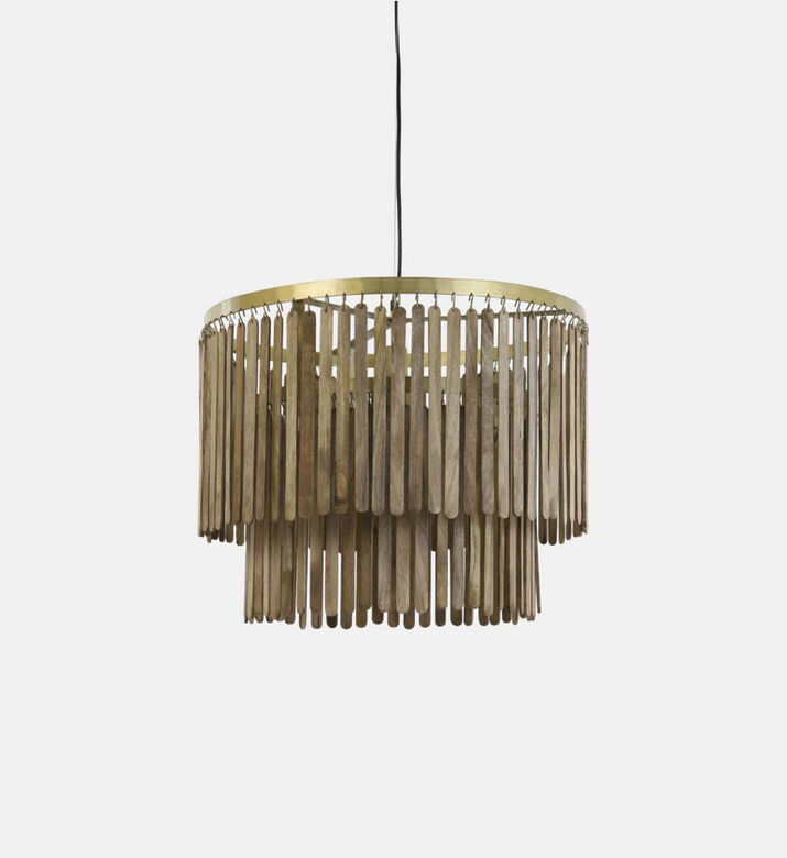 Light and Living Gularo D45 Wood Pendant Lamp, Brown, 60x60x43-cm, Packshot View