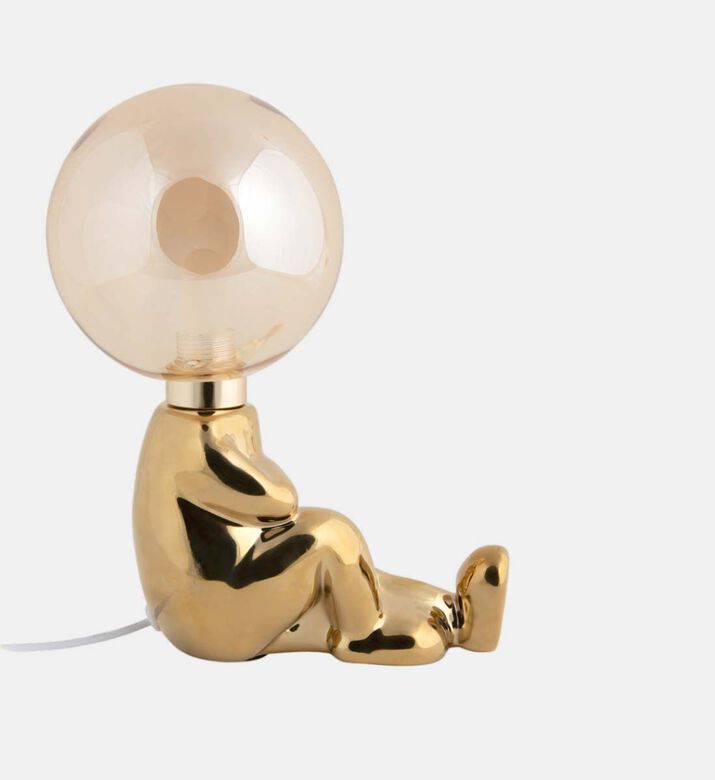 Leitmotiv Joey Ceramic Led Table Lamp, Gold, Packshot View