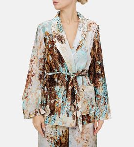 Marble Fabric Belted Shirt Jacket