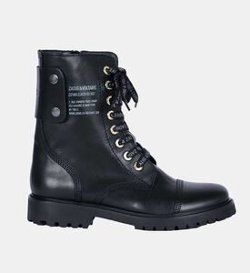 Round Toe-cap Cow Leather Boots