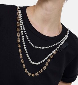 Weill Faux Pearl Necklace-detail T-shirt, Model View