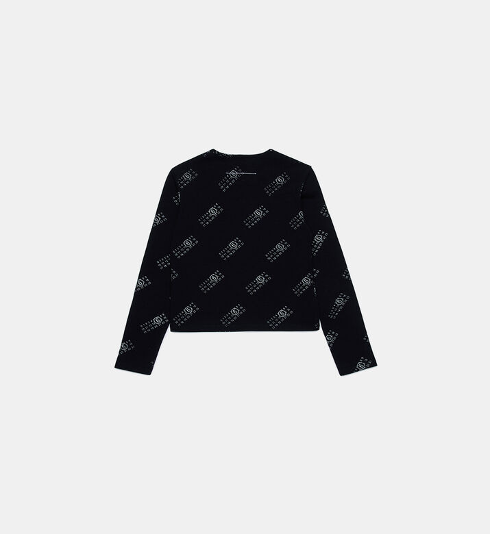 تيشيرت بأكمام طويلة بطبعة لوغو على كامله