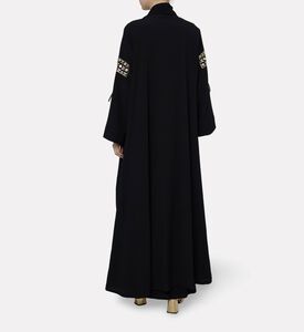 Dalia Al Azem Mirror-work Embroidery Open-front Abaya, Model View