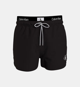 Logo Monogram Double Waistband Swim Shorts