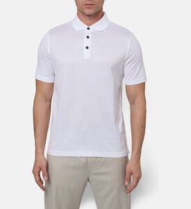 Pal Zileri Slim-fit Button-placket Polo, White, 52, Model View
