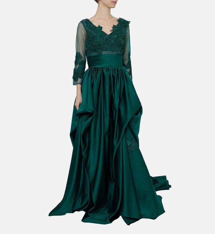 Floral Embroidered Long Dress