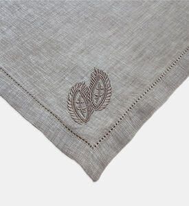 Paisley-embroidered Linen Napkin