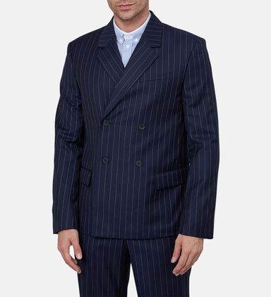 Pinstripe Double-breasted Jacket