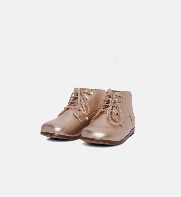 Metallic Embossed Logo Lace-up Boots Metallic Embossed Logo Lace-up Boots
