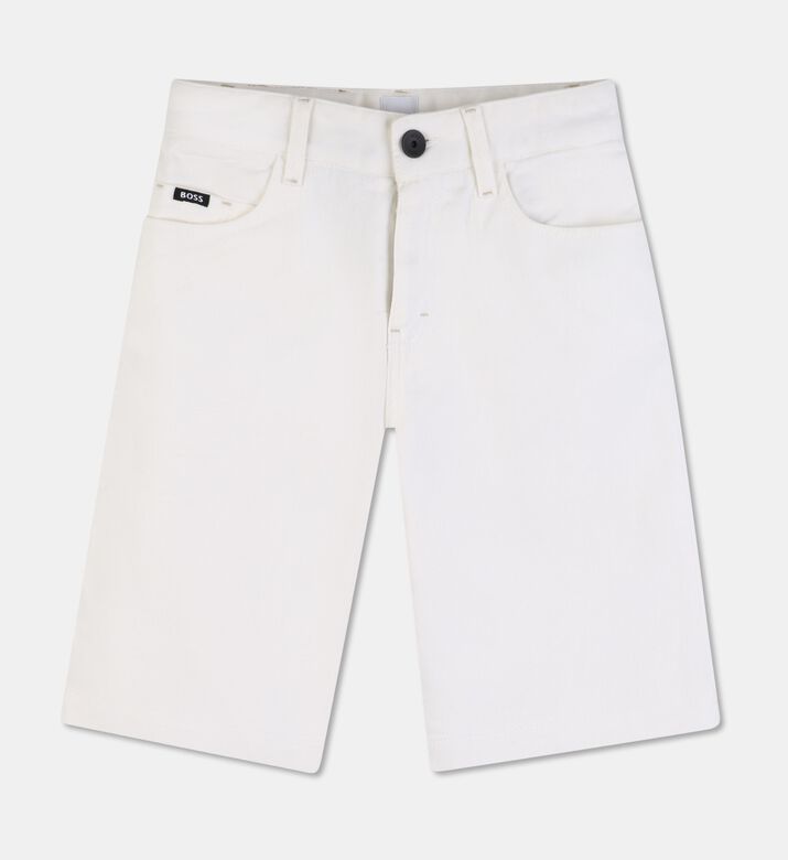 Boss Metal Monogram Denim Shorts, Packshot View