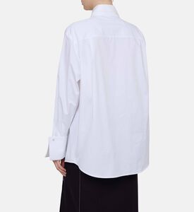 Crisp Cotton Poplin Double-layer Collar Shirt