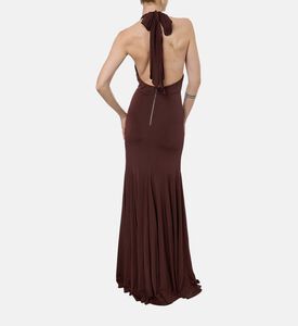 Alice and Olivia Halter Neck A-line Midi Dress, Model View