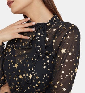 Star Motif Semi Sheer Dress Star Motif Semi Sheer Dress
