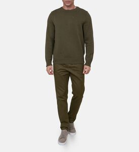 سترة محبوكة طويلة الأكمام ومثقبة