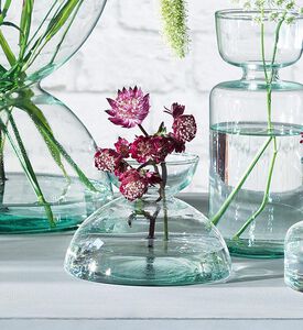 مزهرية زجاجية شفافة على شكل مظلة