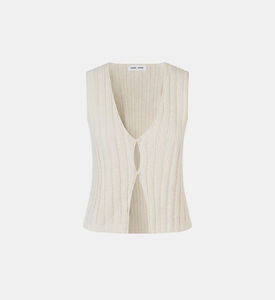 Ribbed Knit Sleeveless Vest