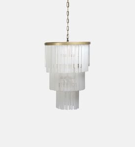 Home Deco and More Frosted Rod Chandelier, White, S, Packshot View