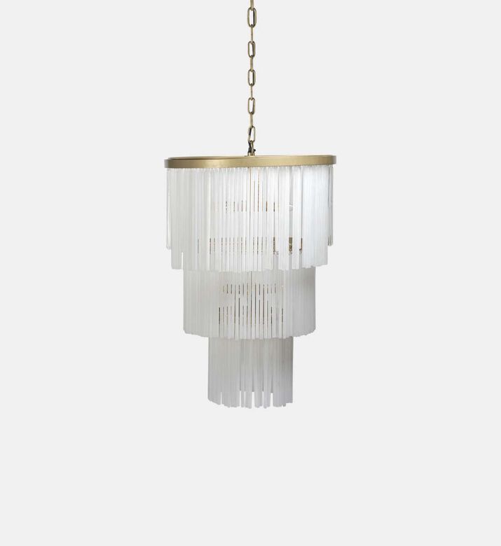 Home Deco and More Frosted Rod Chandelier, White, S, Packshot View