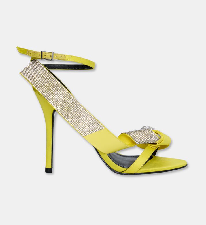 Schutz Crystal Embellishment Bow Mid Heels, Yellow, Eu-38, Packshot View