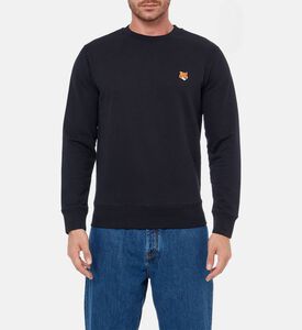 Maison Kitsune Fox-embroidery Regular-fit Sweatshirt, Black, Xl, Model View Maison Kitsune Fox-embroidery Regular-fit Sweatshirt, Black, Xl, Model View